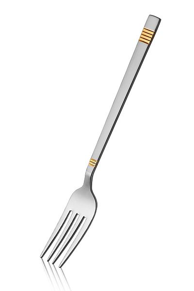 Avcı Duru Saten Gold 6 Pieces Dinner Forks 18/10 Stainless Steel 3 mm