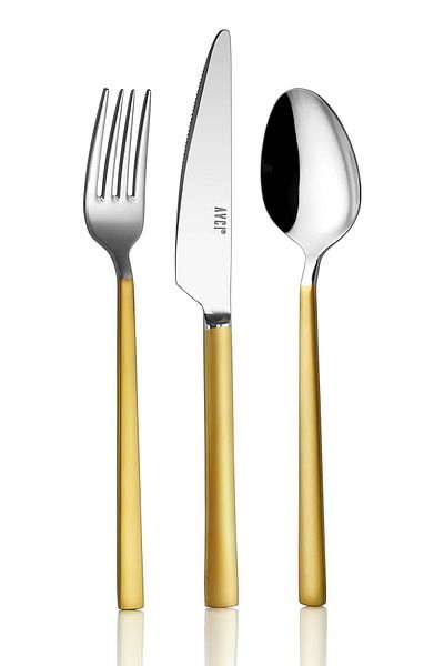 Avcı Soft Touch Matte 18 Piece Fork Spoon Knife Set 18/10 Stainless Steel
