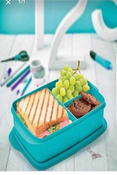 Tupperware Water Blue 1L Compartmented Lunch Box