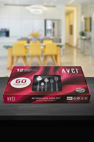 Avcı Yakamoz 60 Piece Fork Spoon Set