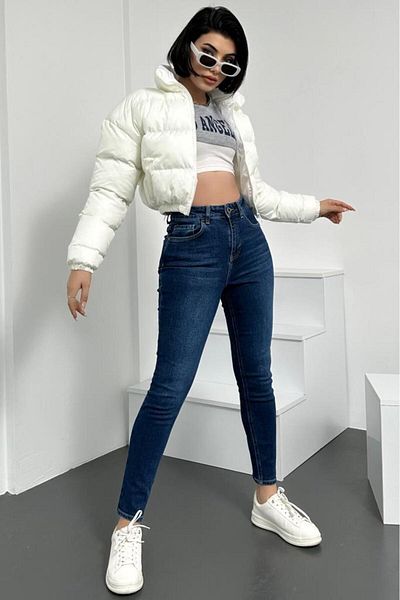 HLT JEANS Dámské modré Super Skinny Fit Strečové Lycra Vysoký pas Džínové Džíny Džíny Kalhoty Hltjennie-steve