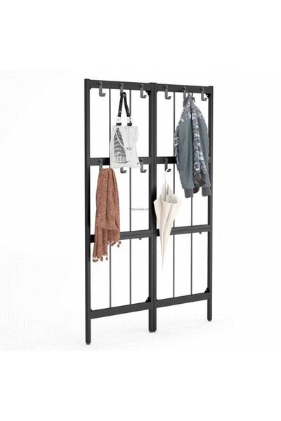 Zizuva Tasarım Duvara Monte Siyah Askılık