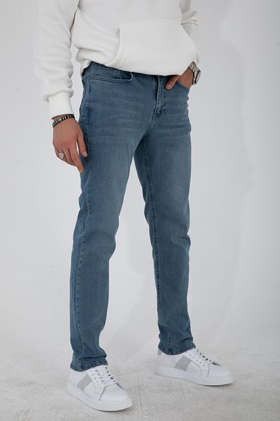 HLT JEANS Ανδρικό Grinded Blue Regular Fit Relaxed Cut Flexible Lycra Jeans Jeans Jeans HLTHE003001