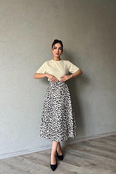 Seda Yalçın Atelier Плісирована спідниця з леопардовим принтом