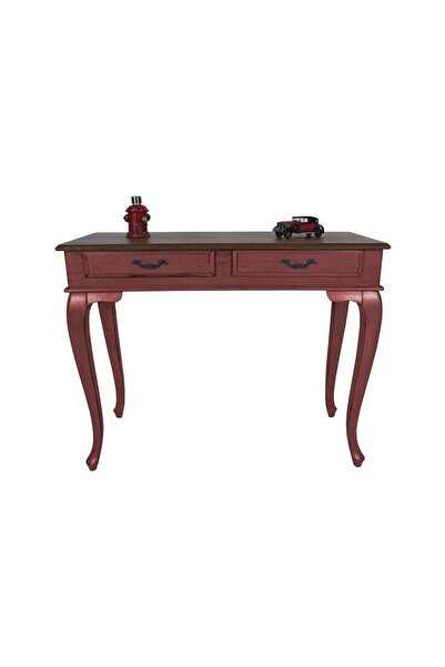 Masifart Ceviz Eskitme Tablalı Dresuar Kırmızı 100 Cm Eskitme Pat