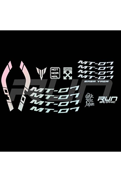 Run Grafik Shop YAMAHA MT 07 2020-2023 HOLOGRAM STİCKER SET JANT İÇİ YAZILI U...