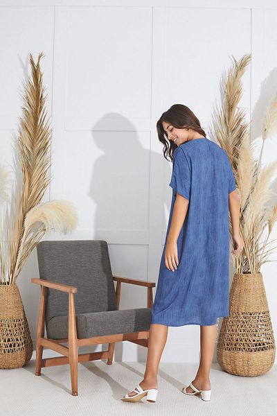 Sevim Model 15550 Rochie Lungă cu Nasturi