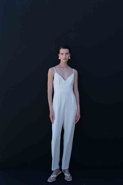 Seda Yalçın Atelier Ecru Napoli Jumpsuit - Thin Straps