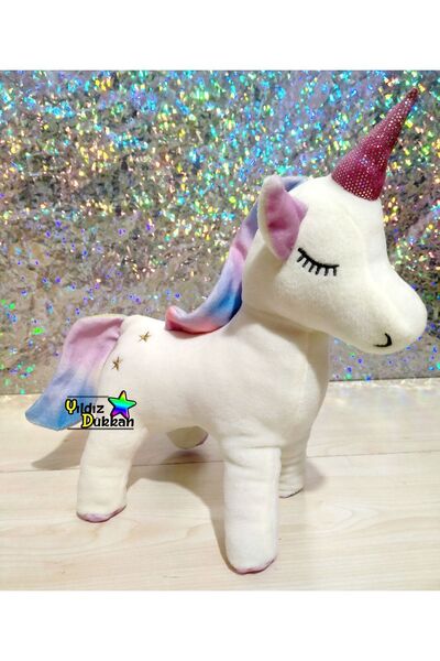 YıldızDükkan Sevimli Orijinal Peluş Oyuncak Pony Uyku Arkadaşım Unicorn 30 Cm...