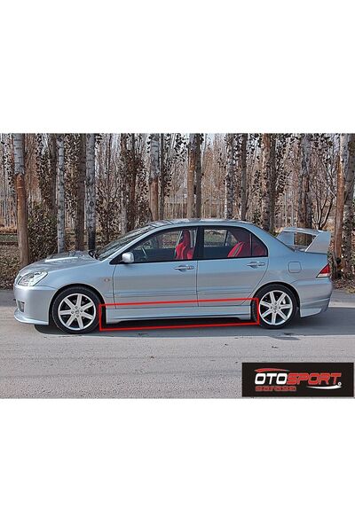 OTOSPORT Mitsubishi Lancer Uyumlu Geniş Marşpiyel Sağ Sol Takım Fiberglass Bo...