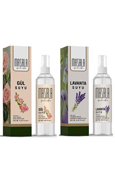 Masala Hidrolat Seti %100 Doğal Yağlı Saf Gül Suyu - Lavanta Suyu (2 x125 ml.)