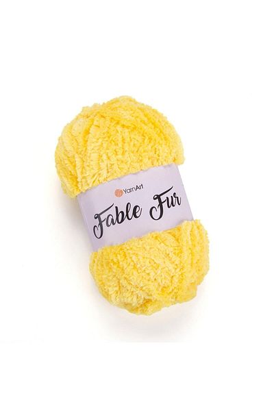Yarnart Fable Fur - Πλεκτό Χέρι Νήμα Κίτρινο-984