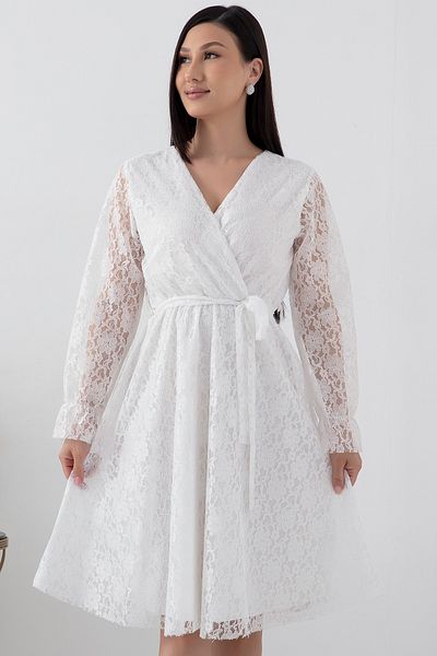 PULLIMM Lace Detailed Double Breasted Collar Midiboy Evening Dress - 13453