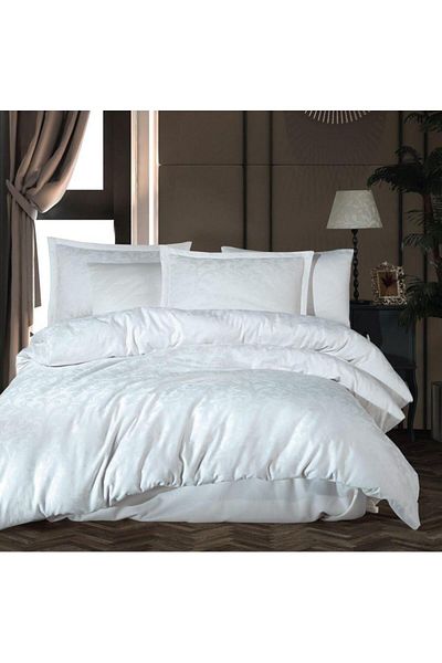 Zeynep Tekstil Clasy Double Jacquard Duvet Cover Set - 100% Cotton Satin