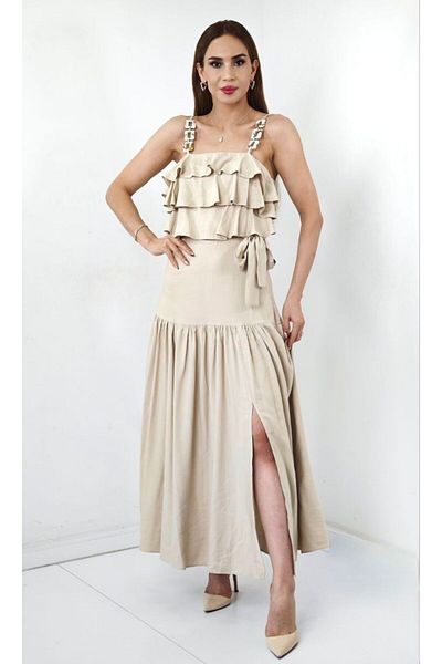 Milestone Linen Dress - Front Layered Design