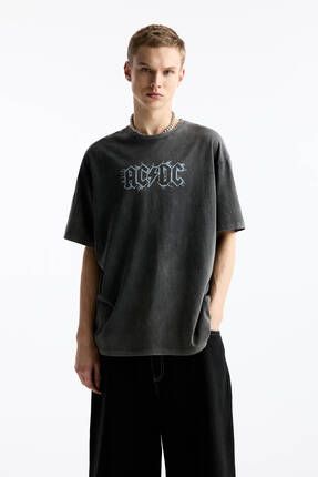 Pull Bear Top grafik bask l AC DC t shirt Fiyat Yorumlar Trendyol