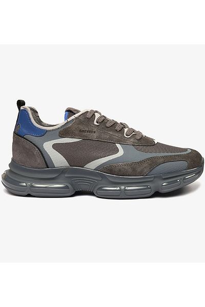 Greyder 17200 K. Γκρι Ανδρικό Δερμάτινο Sneaker - Αθλητικά Παπούτσια
