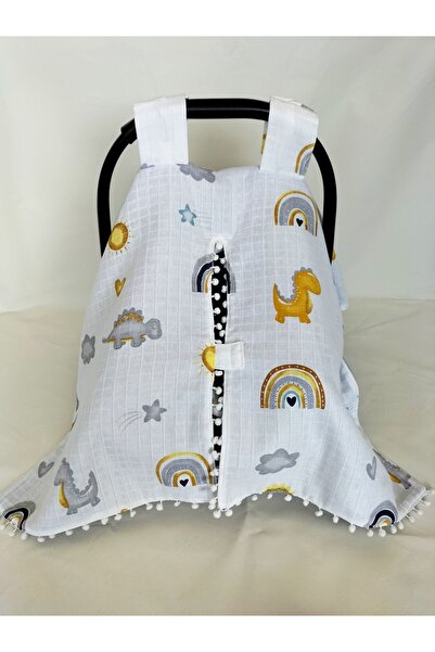 eyma home غطاء ووسادة لعربة الأطفال ذات وجهين