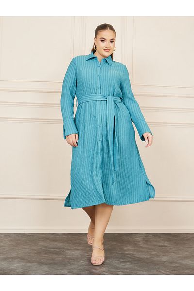 Styli MAXI Print Long Sleeves Straight Wrap Hem Dress