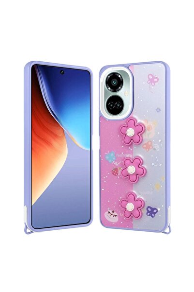 SBY TEKNOLOJİ Tecno Camon 19 Uyumlu Kılıf Parlayan Simli Kabartma Figürlü Cev...
