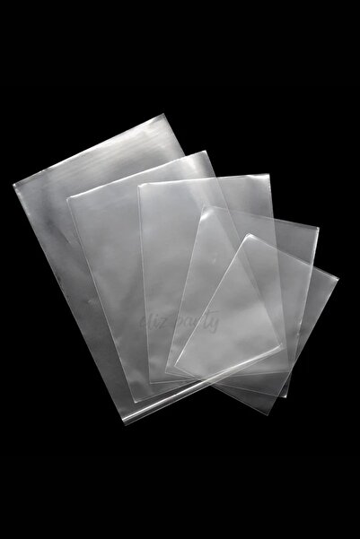 Eliz Party Şeffaf Parlak Bantsız Jelatin Poşet 10x15cm Kurabiye Aksesuar Hediye Paketleme Poşeti 100 Adet