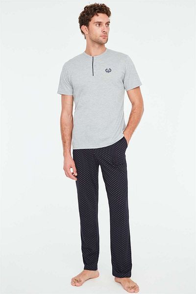 Mod Collection - Set de pijamale din 3 piese pentru bărbați, gri Melange
