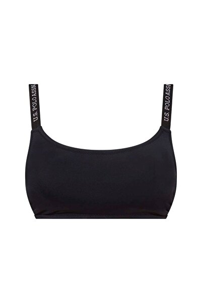 U.S. Polo Assn. Women's Black Thin Strap Bikini Top