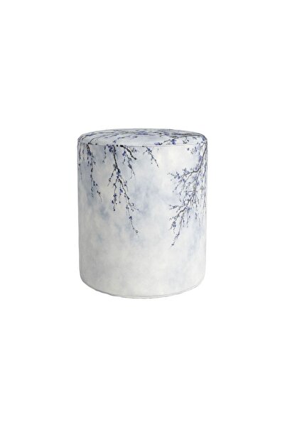 Adawall Blue Mini Flowers Puf (kumaşı Süettir. Uluslararası Solmama Sertifika...