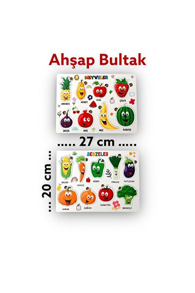 Kiri Ahşap Eğitici Öğretici Yapboz Meyveler Ve Sebzeler