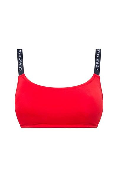 U.S. Polo Assn. Women's Red Thin Strap Bikini Top