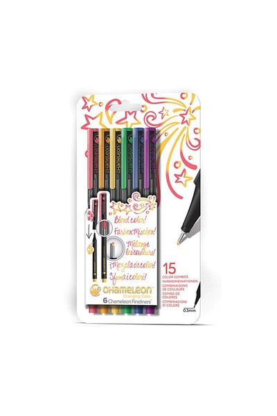 Chameleon Fineliner Multi Color System Pen 0.3mm 6 Primary