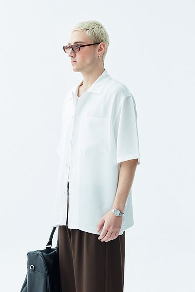 VAMOSCLO OVERSIZE SHIRT WITH POCKET DETAIL CYCLUS - ECRU
