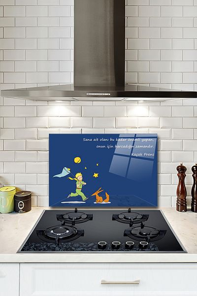 Decorita Time Micul Prinț - Protector pentru spate aragaz din sticlă, 40cm x 60cm