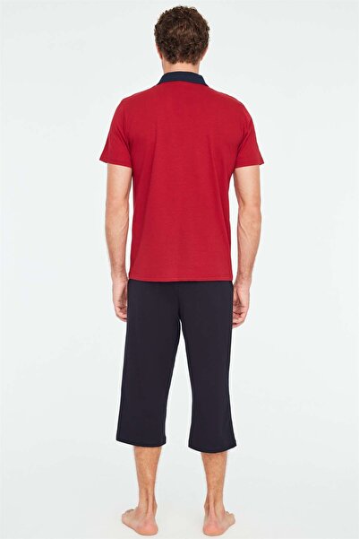 Mod Collection - Erkek Bordo Kapri Takımı