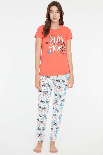 Mod Collection - Set de pijamale de damă Coral cu gât rotund