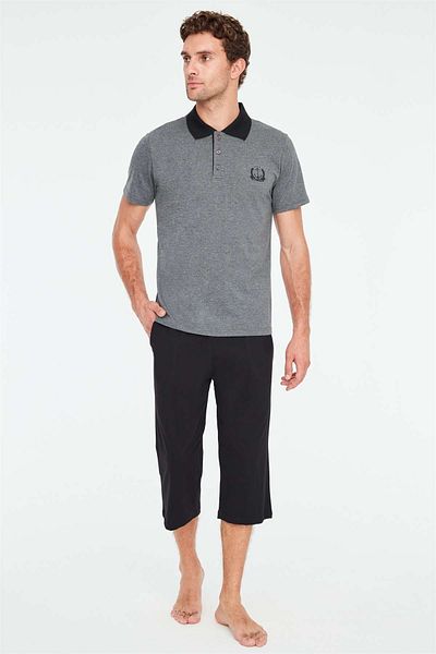 Mod Collection 3823 Set de pijamale Capri Antracit Melange pentru bărbați-antracit