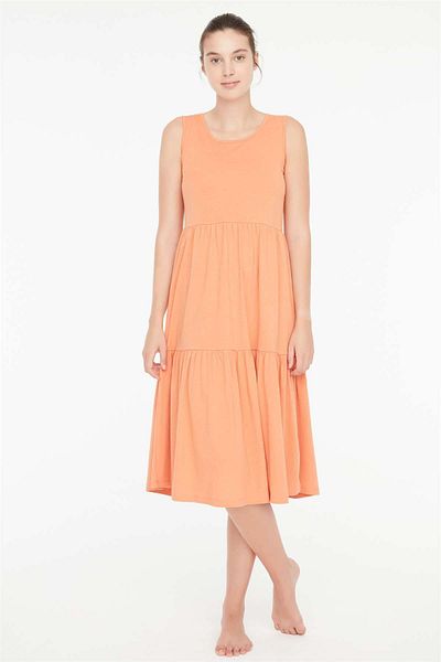 Mod Collection Women's Zero Sleeve Orange Dress 3c8t8n4