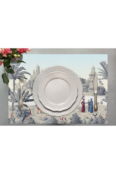 Adawall Set de 4 țesături autentice pentru peisaj american 35x50cm (in, National. Certificat de spălare și decolorare)