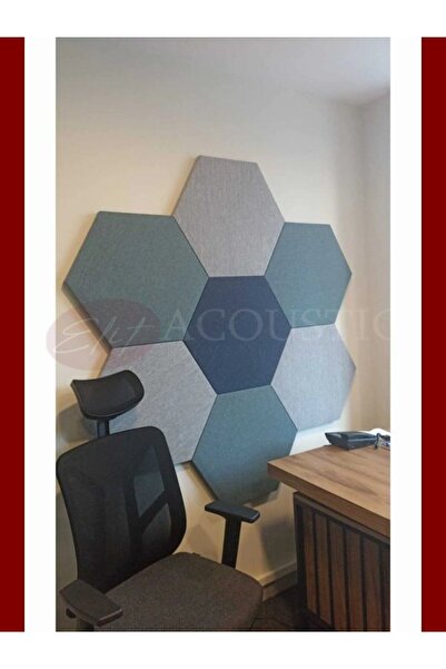 Elit Acoustic Hexagon 2 Akustik Kumaş Kaplı Panel 7 Adet 30 Cm Kısa Kenar