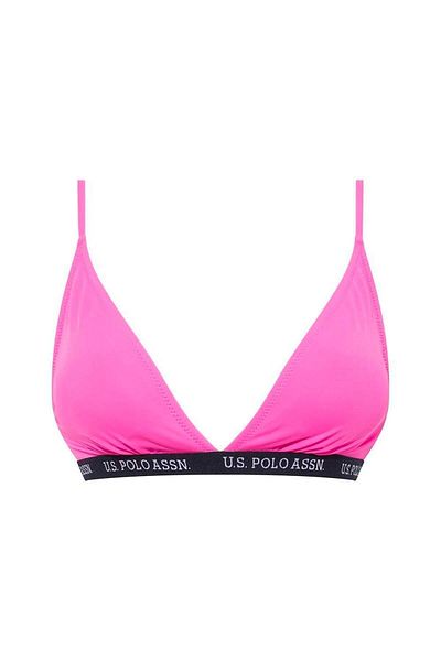 U.S. Polo Assn. Γυναικείο ροζ φαρδύ τρίγωνο μπικίνι τοπ