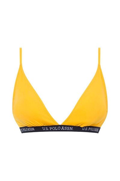 U.S. Polo Assn. Women's Yellow Wide Triangle Bikini Top