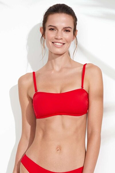 U.S. Polo Assn. Women's Red Strapless Bikini Top
