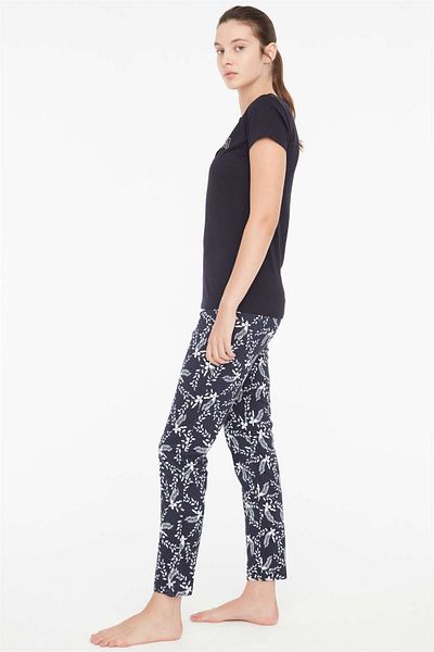 Mod Collection - Γυναικείο Σετ Πιτζάμες Navy Blue Placket