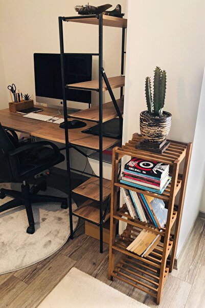 Grootland Ahşap Çok Amaçlı Raf Kitaplık Ayakkabılık Ceviz