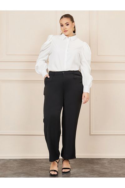 Styli Plus Puff Long Sleeve Button Down Shirt