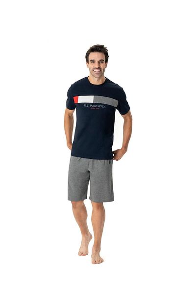 U.S. Polo Assn. Us Polo Assn. Men's Round Neck Navy Blue Shorts Set - 024Y.Z1Et.8.A.G7R6.4P