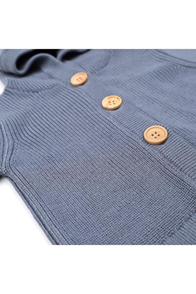 Baboo Blue Hooded Organic Cotton Baby and Kids Cardigan