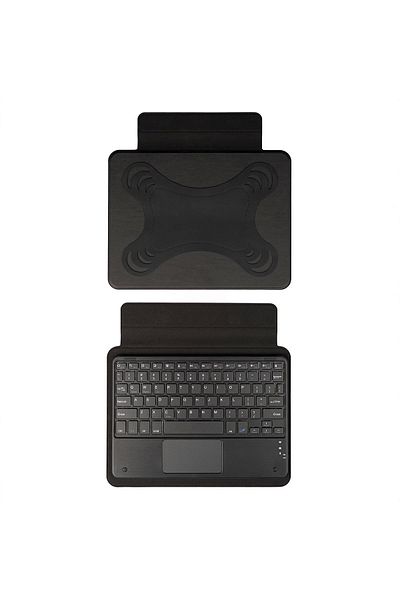 SBY TEKNOLOJİ حافظة كمبيوتر لوحي عالمية مقاس 8 بوصات من Border Keyboard مزودة بتقنية البلوتوث مع حامل ولوحة مفاتيح
