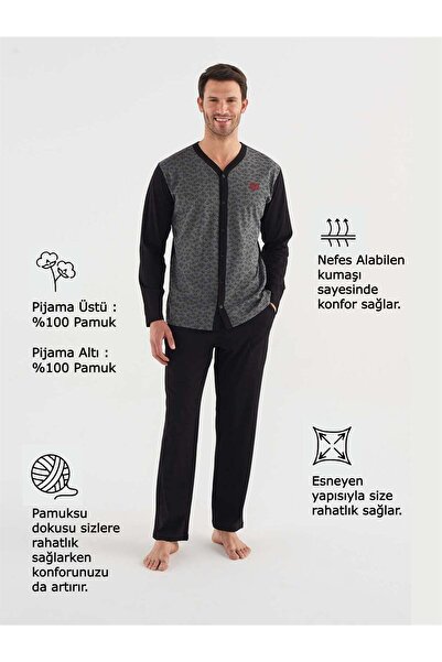 Mod Collection Mod 3736 Erkek Boydan Patlı Pijama Takım 23k