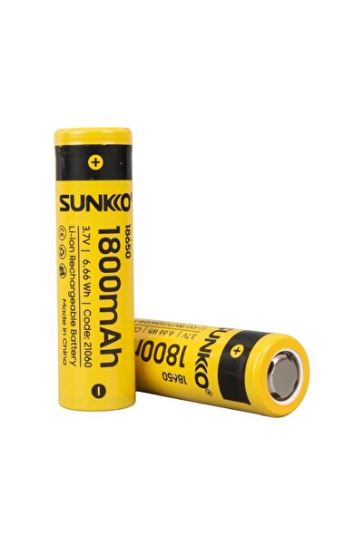 Sunkko 3.7 VOLT 1800 MAH 18650 ŞARJ EDİLEBİLİR PİL (TEKLİ)